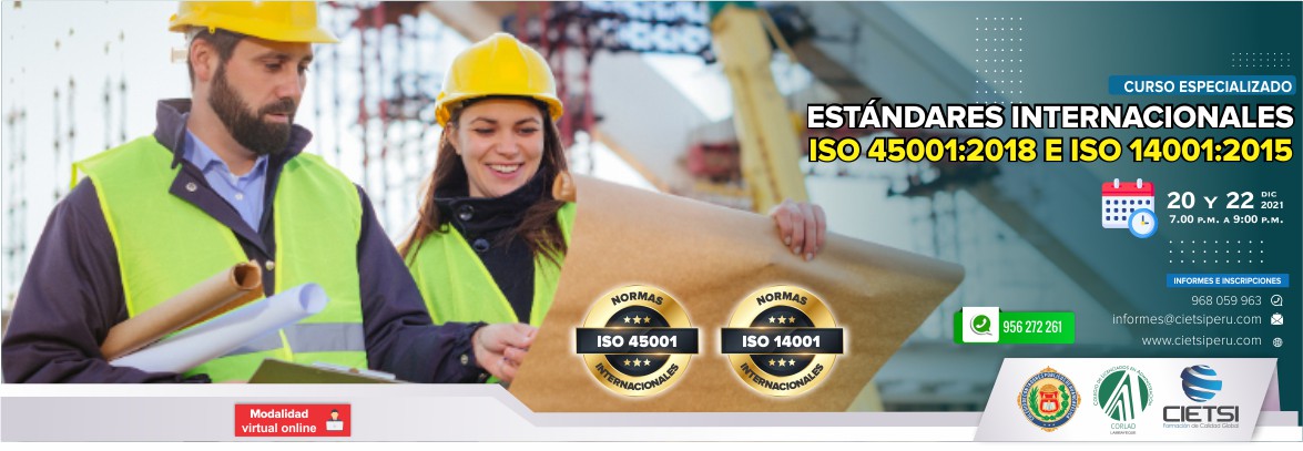 curso especializado estAndares internacionales iso 450012018 e iso 140012015